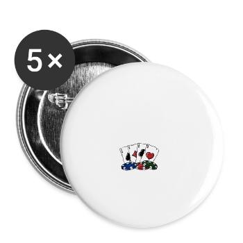 Mélangez vos peurs Poker Gambler Poker - Lot de 5 grands badges (56 mm) - blanc - Devant