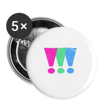LGBT Rainbow Gay Pride Homo Lesbian Gay - Buttons large 2.2''/56 mm (5-pack) - white - Front