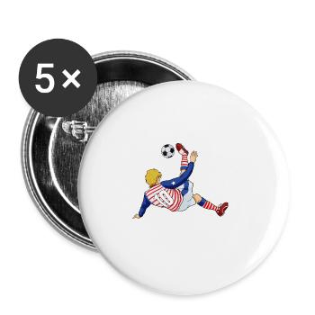 American National Soccer Team I Football USA - Buttons groß 56 mm (5er Pack) - Weiß - Vorne