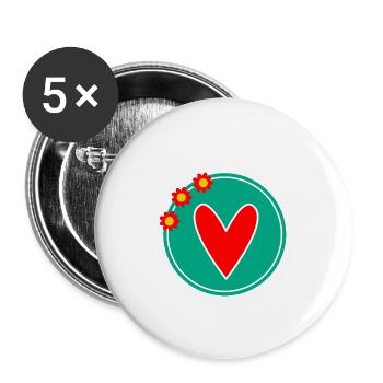 MAMA. MUTTERTAG. SCHÖNEN MUTTERTAG. ICH LIEBE DICH - Buttons groß 56 mm (5er Pack) - Weiß - Vorne