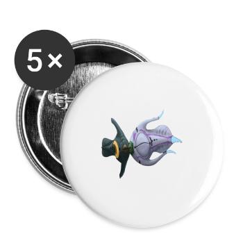 Peeper & Arctic Peeper - Lot de 5 grands badges (56 mm) - blanc - Devant