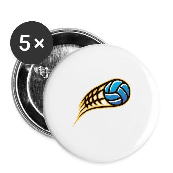 Ballsport - Buttons groß 56 mm (5er Pack) - Weiß - Vorne