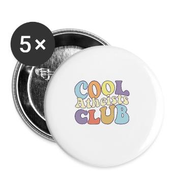 Cool Atheists Club Science Crew Occult Anti - Lot de 5 grands badges (56 mm) - blanc - Devant