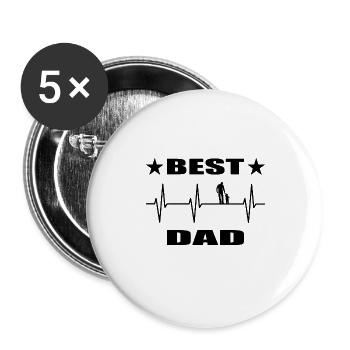 Papa - Buttons groß 56 mm (5er Pack) - Weiß - Vorne