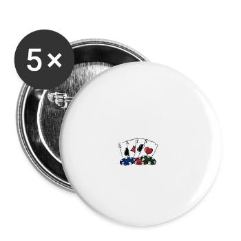 Gambling Boss Casino Poker Gaming Place Poker - Buttons groß 56 mm (5er Pack) - Weiß - Vorne
