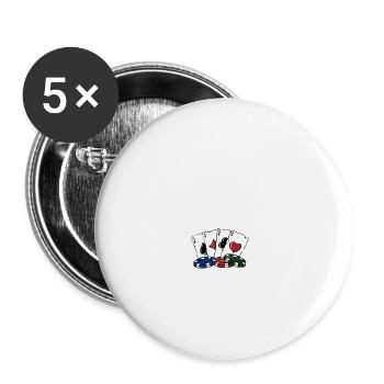 Dad's Winning Poker Shirt Casino Card Games - Buttons groß 56 mm (5er Pack) - Weiß - Vorne