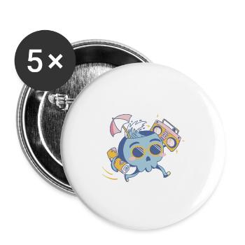 Sommer - Buttons groß 56 mm (5er Pack) - Weiß - Vorne