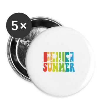 Pregnant Girl Summer Baby Announcement Pregnancy - Buttons groß 56 mm (5er Pack) - Weiß - Vorne