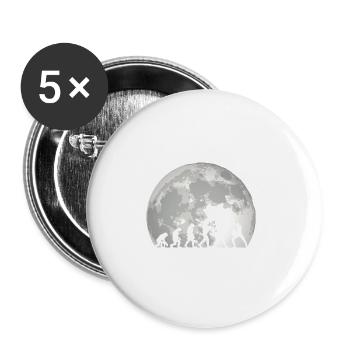 Human Evolution Guitar Band Moon Vintage Guitarist - Buttons groß 56 mm (5er Pack) - Weiß - Vorne