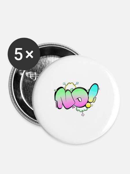 Logo Keine Aufkleber - Buttons groß 56 mm (5er Pack) - Weiß