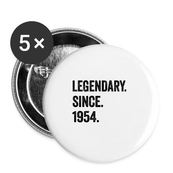 70. Geburtstag 70 Jahre Legendary Since 1954 - Buttons groß 56 mm (5er Pack) - Weiß - Vorne