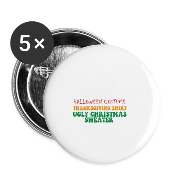 En raison de l’inflation, c’est mon Halloween - Lot de 5 grands badges (56 mm) - blanc - Devant