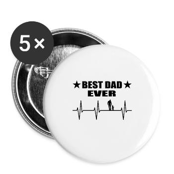 Papa - Buttons groß 56 mm (5er Pack) - Weiß - Vorne