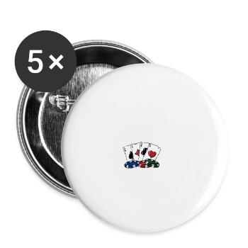 Ace Kicker Pot Winner Poker Card Games Poker - Buttons groß 56 mm (5er Pack) - Weiß - Vorne