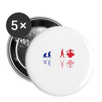 Evolution de l’homme Drums Band Retro Vintage Drummer - Lot de 5 grands badges (56 mm) - blanc - Devant