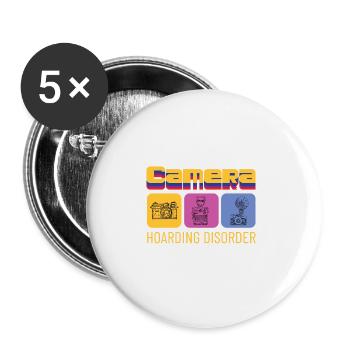 Retro Vintage Kamera und Fotografie Design für - Buttons groß 56 mm (5er Pack) - Weiß - Vorne