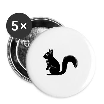 écureuil - Lot de 5 grands badges (56 mm) - blanc - Devant