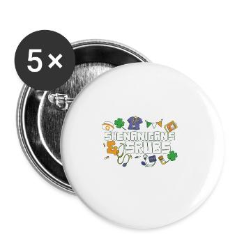 Shenanigans & Scrubs ER Nurse Physician St. - Buttons groß 56 mm (5er Pack) - Weiß - Vorne