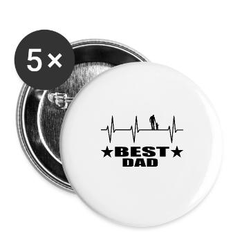 Papa - Buttons groß 56 mm (5er Pack) - Weiß - Vorne