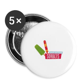 Sommer - Buttons groß 56 mm (5er Pack) - Weiß - Vorne