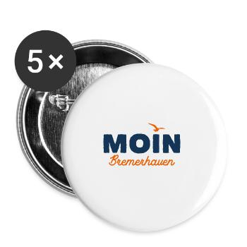 Nordsee Moin Bremerhaven - Buttons groß 56 mm (5er Pack) - Weiß - Vorne