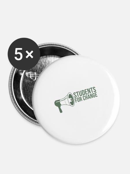 Students for change - Buttons groß 56 mm (5er Pack) - Weiß