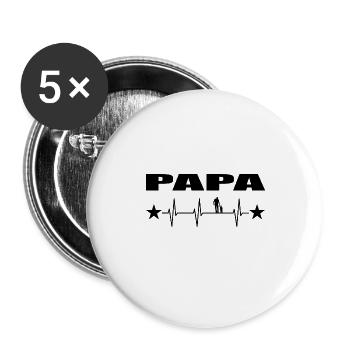 Papa - Buttons groß 56 mm (5er Pack) - Weiß - Vorne