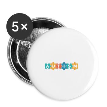 I Love Someone With Autism Awareness Month Puzzle - Buttons large 2.2''/56 mm (5-pack) - white - Front
