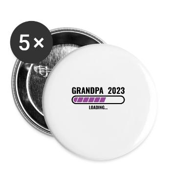 Promoted To Grandpa 2023 - Buttons large 2.2''/56 mm (5-pack) - white - Front