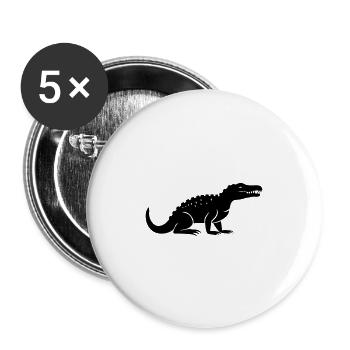 crocodile - Lot de 5 grands badges (56 mm) - blanc - Devant