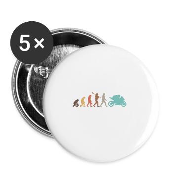Motorcycle Evolution Vintage Shadow Biker - Buttons groß 56 mm (5er Pack) - Weiß - Vorne