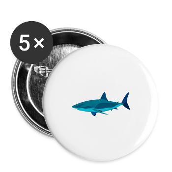 Meerestiere - Buttons groß 56 mm (5er Pack) - Weiß - Vorne
