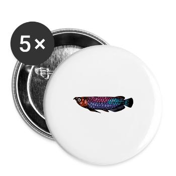 Meerestiere - Buttons groß 56 mm (5er Pack) - Weiß - Vorne