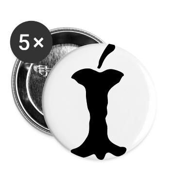 Idée cadeau pomme fruit fruit poire - Lot de 5 grands badges (56 mm) - blanc - Devant