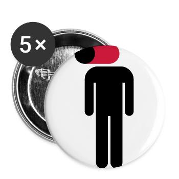 Mobile on, brain off - Buttons large 2.2''/56 mm (5-pack) - white - Front