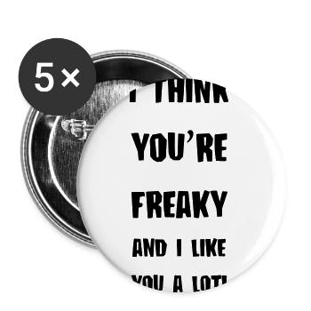 freaky_1 - Buttons groß 56 mm (5er Pack) - Weiß - Vorne
