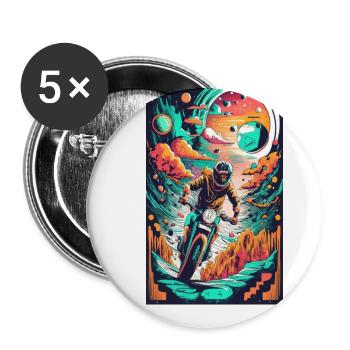 motorrad fantasy - Buttons groß 56 mm (5er Pack) - Weiß - Vorne