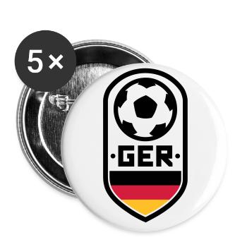 Badge de football allemand - Lot de 5 grands badges (56 mm) - blanc - Devant