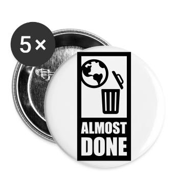 almost done - Buttons large 2.2''/56 mm (5-pack) - white - Front
