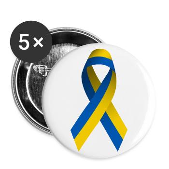 Ukraine Peace Sign - Buttons large 2.2''/56 mm (5-pack) - white - Front