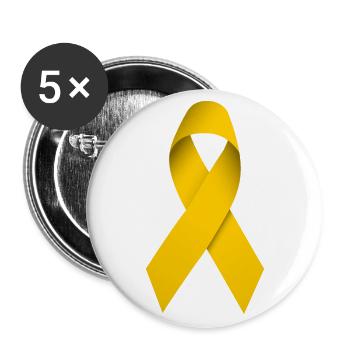 Yellow Solidarity Ribbon Ribbon Design - Buttons large 2.2''/56 mm (5-pack) - white - Front