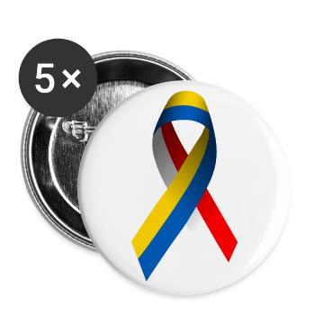 La Pologne pour la paix en Ukraine - Lot de 5 grands badges (56 mm) - blanc - Devant