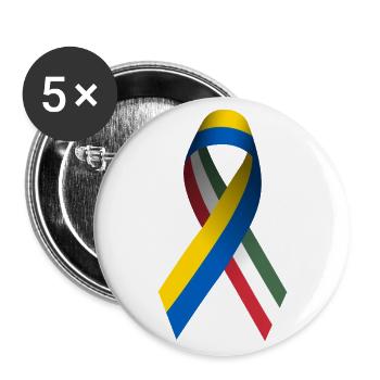 La Hongrie pour la paix en Ukraine - Lot de 5 grands badges (56 mm) - blanc - Devant