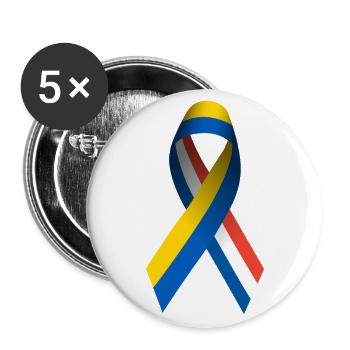 La France pour la paix en Ukraine - Lot de 5 grands badges (56 mm) - blanc - Devant