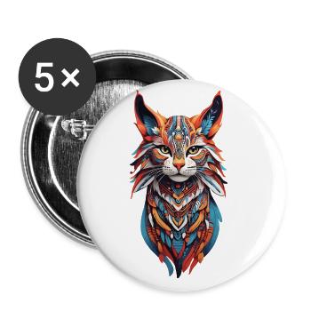 Boho Wildcats Spirit Design - Buttons large 2.2''/56 mm (5-pack) - white - Front