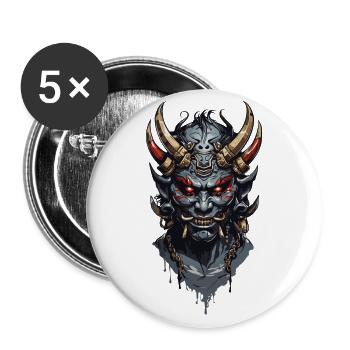 Oni Demons from Japan's Halloween Legends - Buttons large 2.2''/56 mm (5-pack) - white - Front