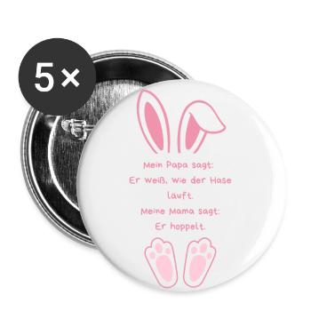 How the rabbit runs – or not! - Buttons large 2.2''/56 mm (5-pack) - white - Front