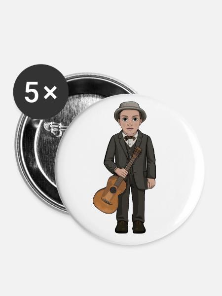 Dan Andersson - Buttons groß 56 mm (5er Pack) - Weiß