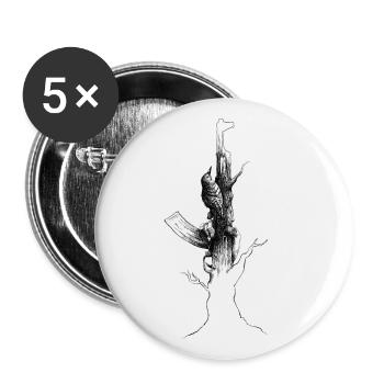 Ak47 woodpecker - Buttons large 2.2''/56 mm (5-pack) - white - Front
