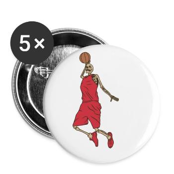 Basketball Skeleton - Buttons large 2.2''/56 mm (5-pack) - white - Front